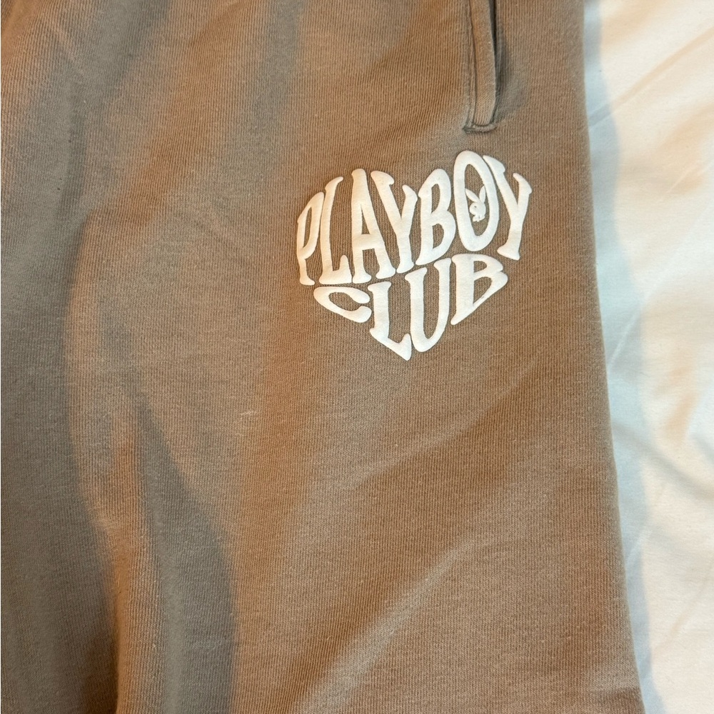 Women M PLAYBOY brown Jogger sweatpants with Elastic Cuffs and pockets: skater - Picture 5 of 7